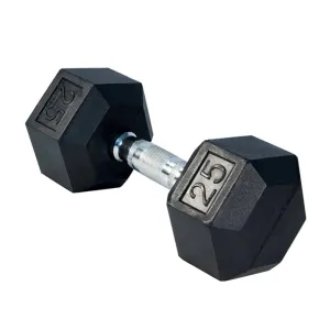 Toby's Sports Rubber Hex Dumbbell 25 lbs