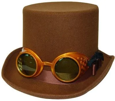 Top Hat Steampunk Hat With Goggles