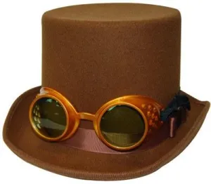 Top Hat Steampunk Hat With Goggles