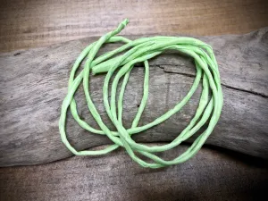 Tubular Stitched Silk Ribbon - Peridot Green