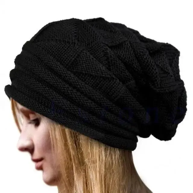 Unisex  Cute Oversized Winter Baggy Cool Caps Autumn Beanies For Men Women Classy Warm Cap For Cold Weather