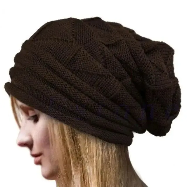 Unisex  Cute Oversized Winter Baggy Cool Caps Autumn Beanies For Men Women Classy Warm Cap For Cold Weather