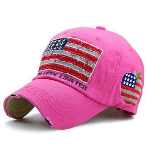 US Flag Patchwork Letters Embroidery Baseball Hat - Tutti Frutti