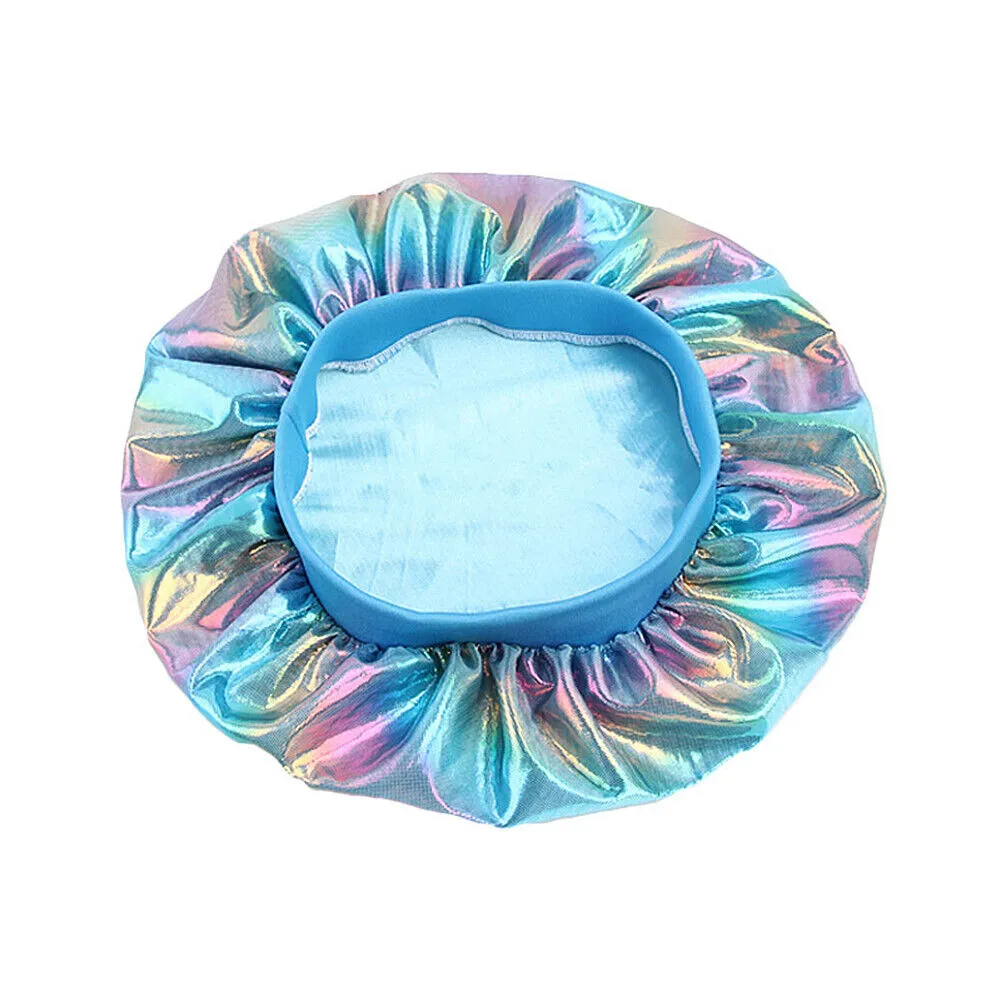 US Women Satin Night Sleep Cap Hair Bonnet Hat Silk Head Cover Wide Elastic Band