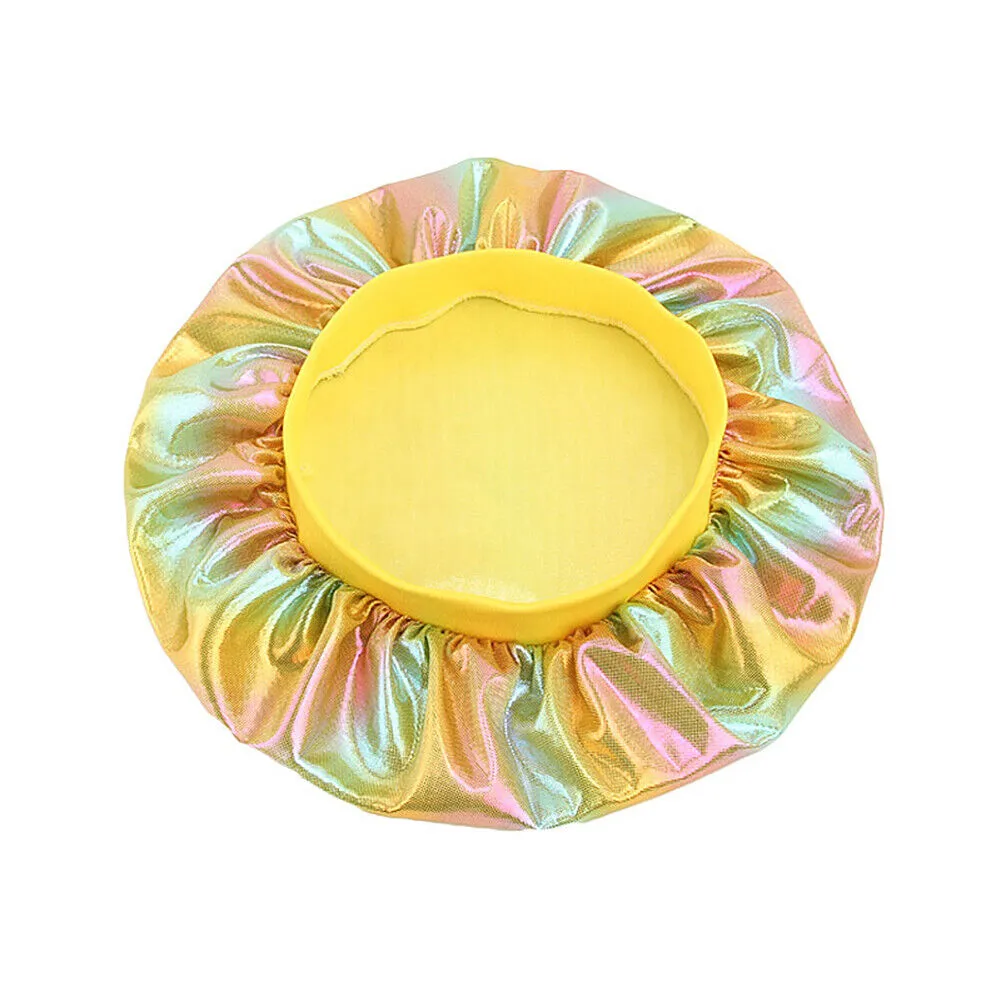 US Women Satin Night Sleep Cap Hair Bonnet Hat Silk Head Cover Wide Elastic Band