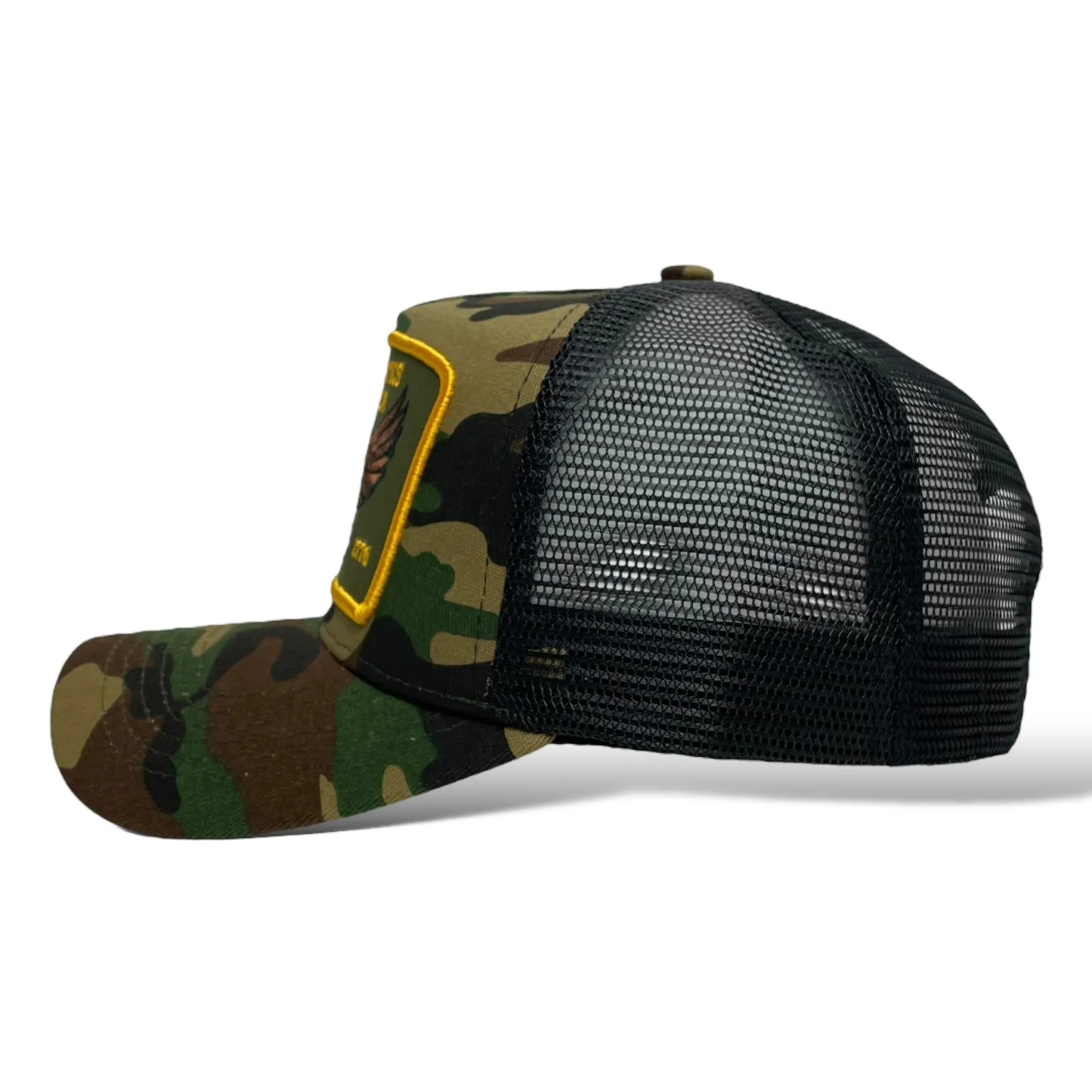 USA Eagle EST. 1776 Camouflage Snapback Trucker Hat, Camo, Curved Brim