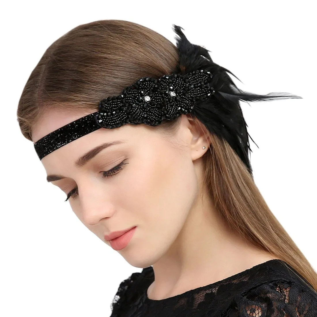 Vintage 1920s Flapper Headband Rhinestone Beaded Headpiece|JaosWish