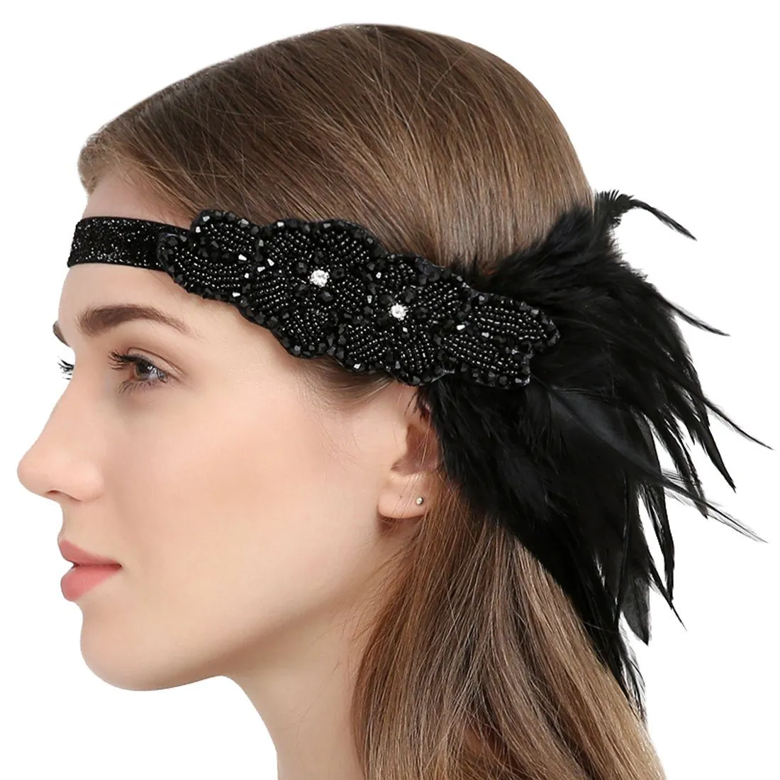 Vintage 1920s Flapper Headband Rhinestone Beaded Headpiece|JaosWish