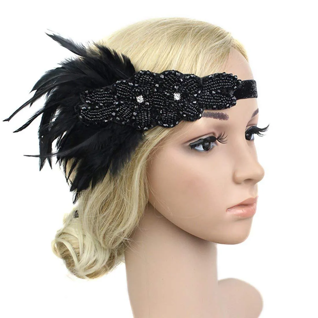Vintage 1920s Flapper Headband Rhinestone Beaded Headpiece|JaosWish