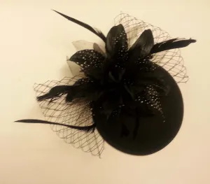 Vintage 40s 50s Hat fascinator Ivory Black Red Terracotta Feather Fascinator Wedding Bridal Race Cocktail hat Ascot Headband Hat Hairpiece