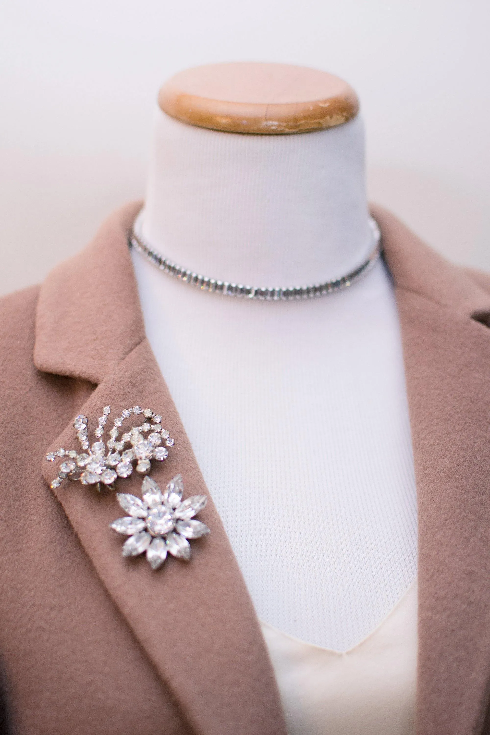 Vintage Art Deco Diamante Baquette Choker Necklace