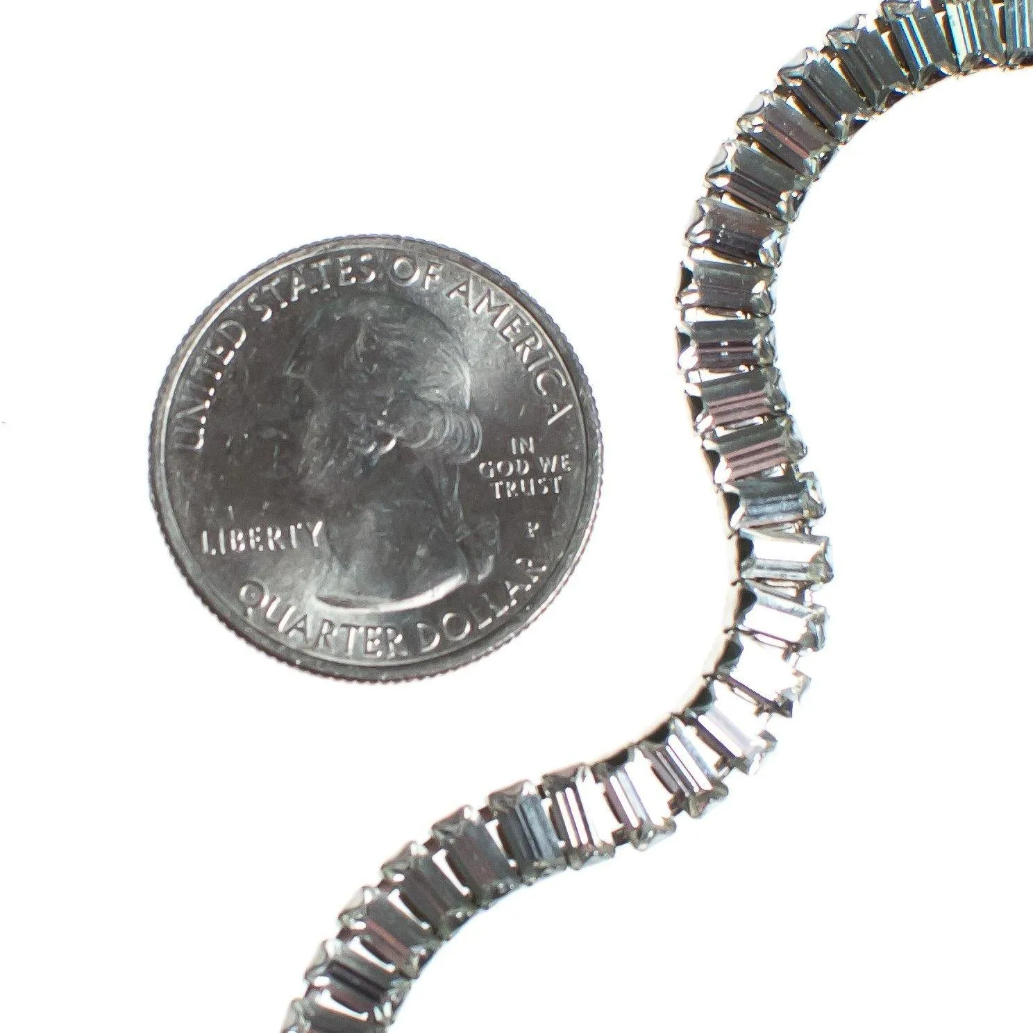 Vintage Art Deco Diamante Baquette Choker Necklace