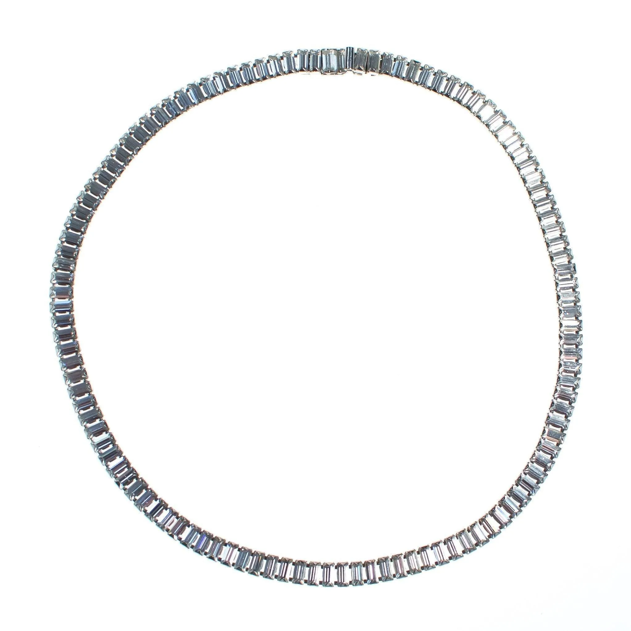 Vintage Art Deco Diamante Baquette Choker Necklace