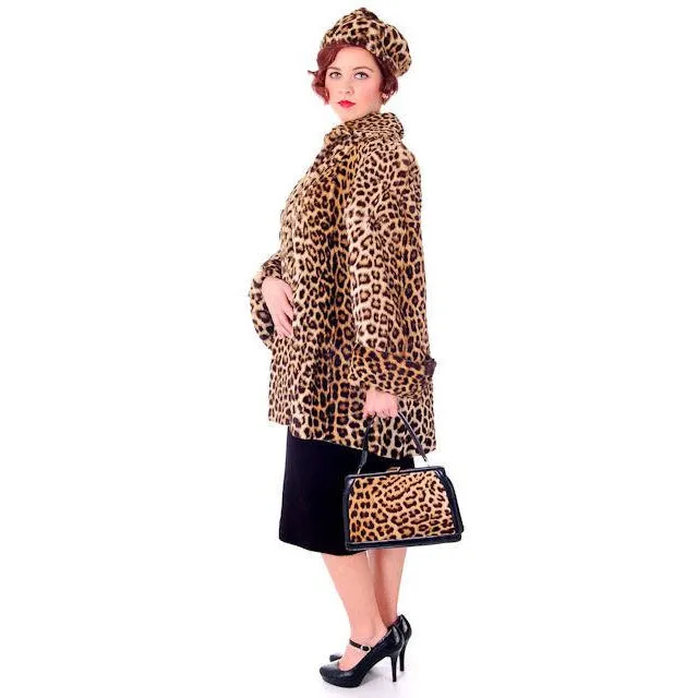 Vintage Ladies Purse Genuine Fur & Black Leather Late 1940s