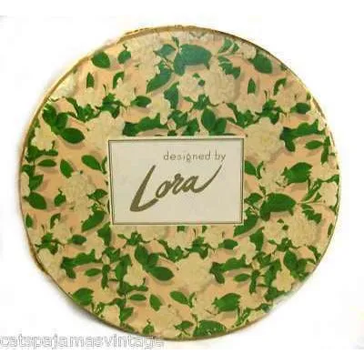 Vintage Lora Floral Hat Box 1950S 12" Diameter