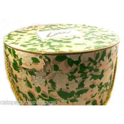 Vintage Lora Floral Hat Box 1950S 12" Diameter