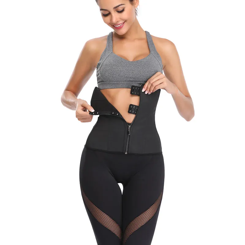 Women Latex Waist & Body Shaper Corsets with Zipper