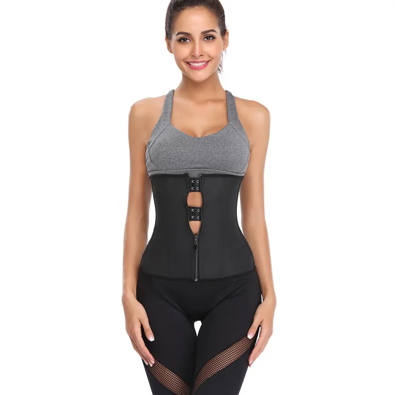 Women Latex Waist & Body Shaper Corsets with Zipper