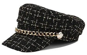 Women's Tweed Plaid Newsboy Cap