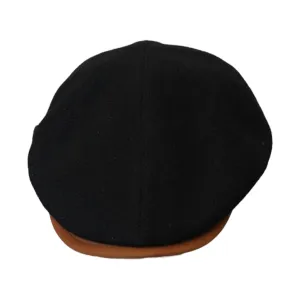 Wool Flat Cap Black
