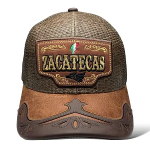 Zacatecas Mexico Straw Snapback Hat, Western, Rodeo Baseball Cap