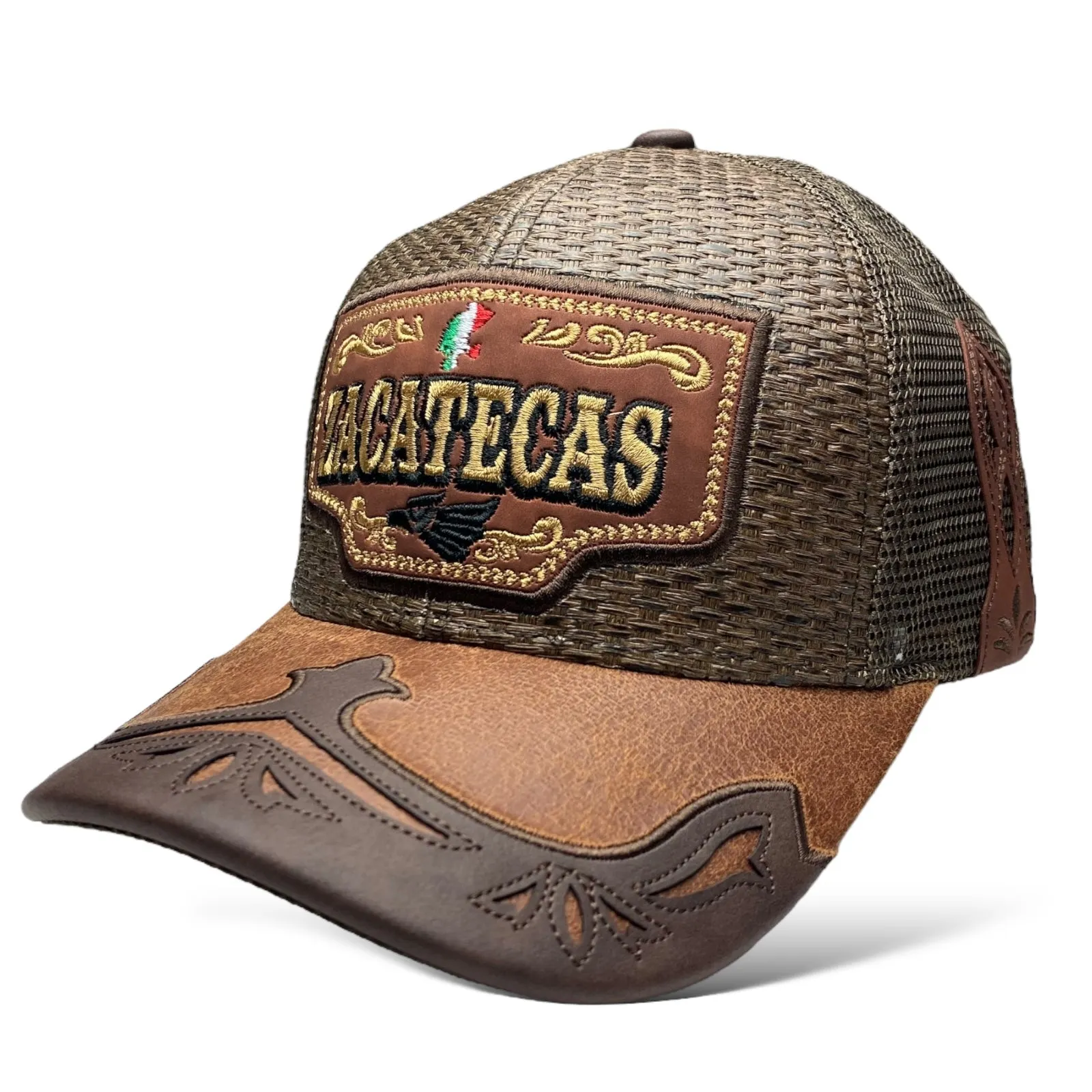 Zacatecas Mexico Straw Snapback Hat, Western, Rodeo Baseball Cap