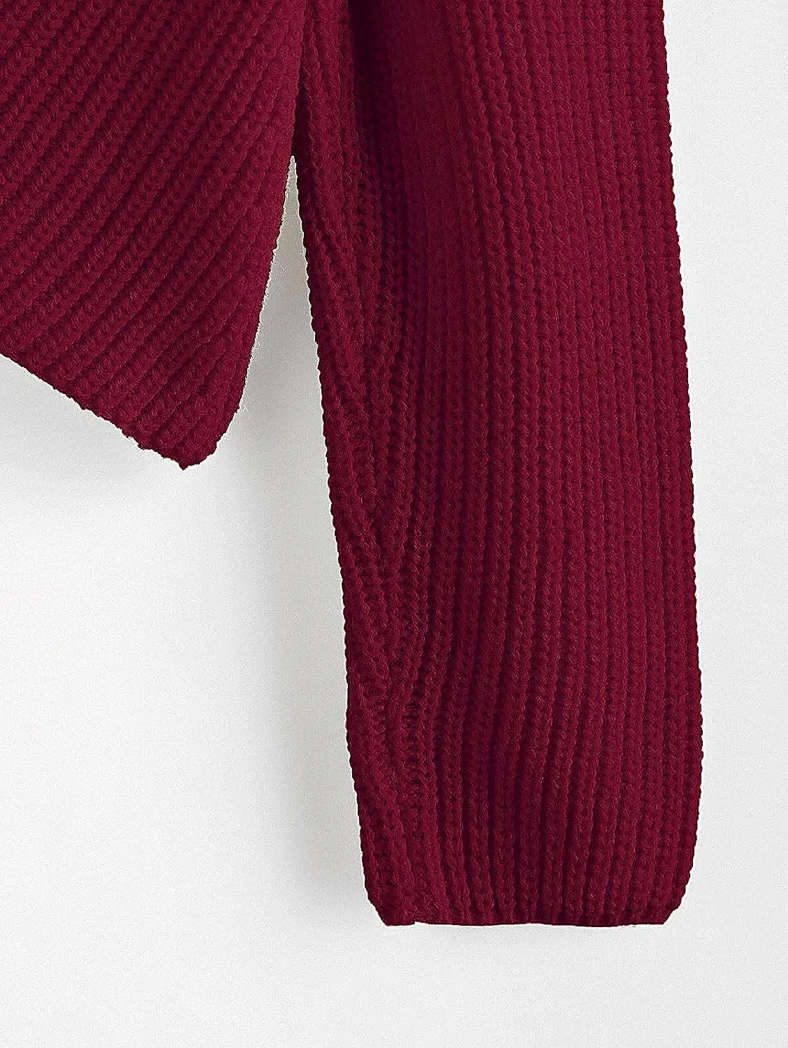 ZAFUL Women's Cold Shoulder Twist Knot Pullover Sweater